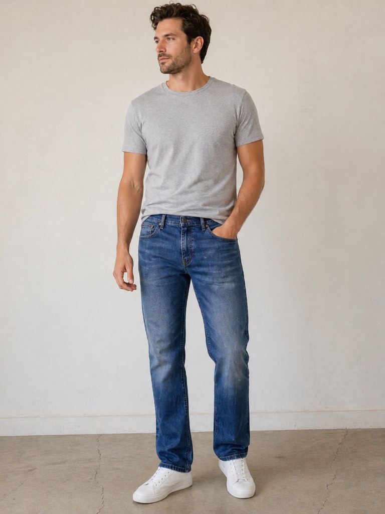 Levi's Men's Mid-Blue Straight Jeans
